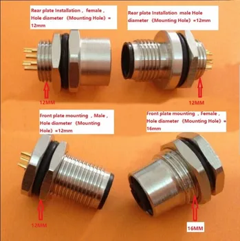 

Flange Block Connector Waterproof air outlet IP67 M12 8pin 8p A CODE pls see the photo and choose which you need