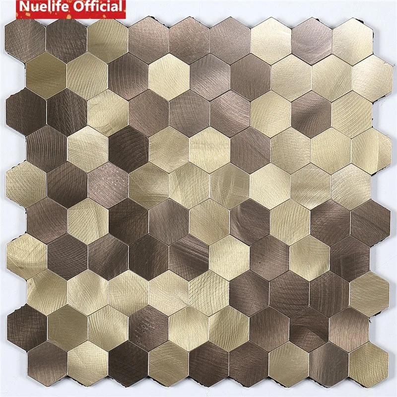 Color metal mosaic pattern 3D wall stickers living room bedroom tile background wall kitchen bathroom wood mosaic wall stickers Color metal mosaic pattern 3D wall stickers living room bedroom tile background wall kitchen bathroom wood mosaic wall stickers