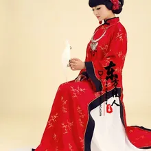Zhi Hua Shan Qing Dynasty красный костюм горничной для женщин полный комплект(платье+ юбка+ ожерелье+ кусок волос