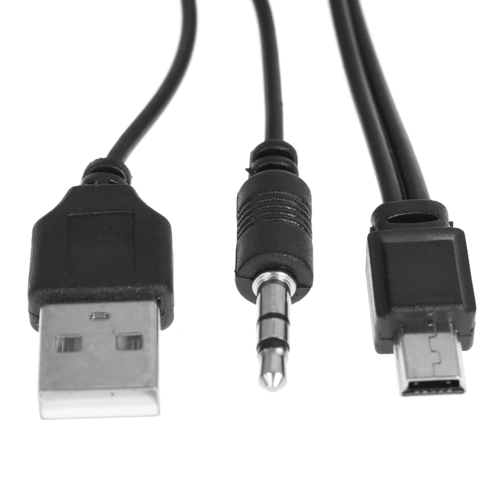 Портативный Динамик аудио кабель USB разъем Mini-USB 5pin+ 3,5 мм AUX Мирко usb