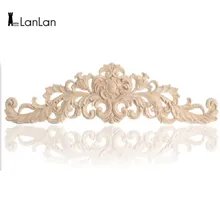 LanLan деревянная резная длинная аппликация, рама, угловая Onlay Неокрашенная мебель, домашний декор двери-35