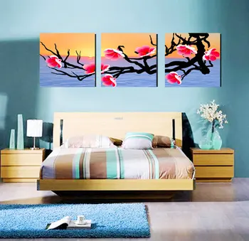 

3 Pcs Modern Dance Flowers Pictures on Canvas Printings Landscape Giclee Prints Canvas Wall Art for Living Room No Frame