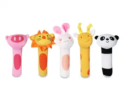 Детские погремушки-мобильные телефоны животное тигр кролик панда BB свисток палка Младенческая плюшевая колокольчик Малыш игрушка для