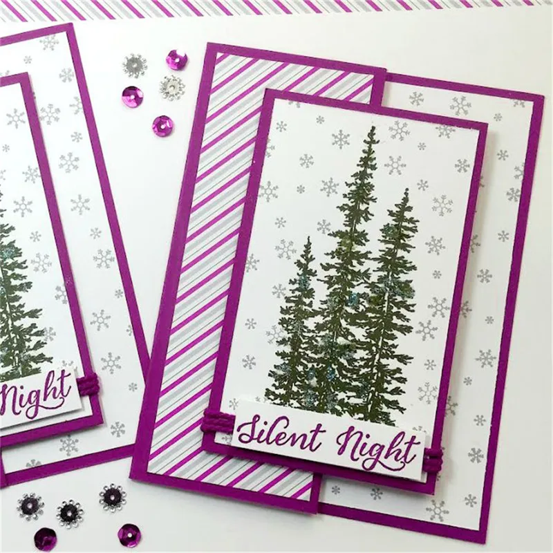 

InLoveArts 5Pc/lot 14*14cm Decorative Clear Stamps for Scrapbooking Card Album Merry Christmas Wonderland Wood-Mount Stamp Set