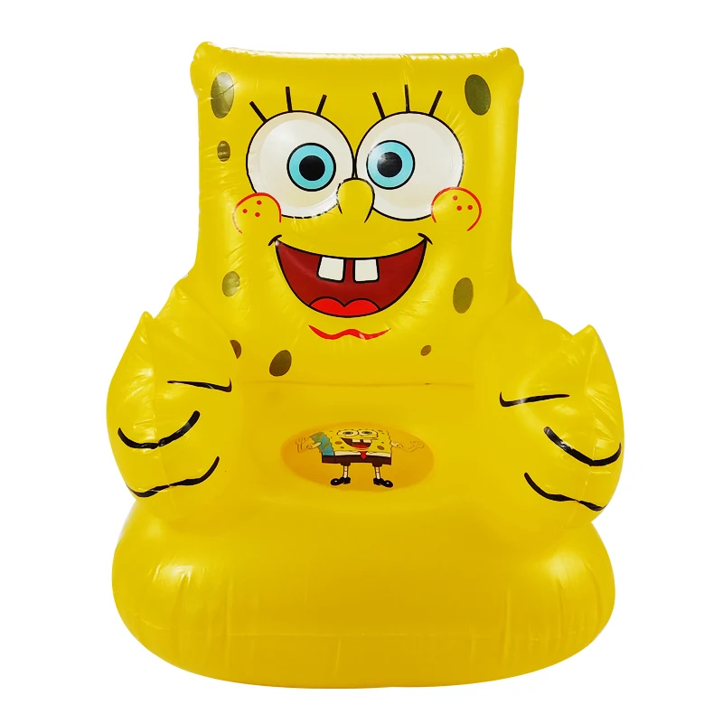 Высокое качество губка Боб форма пластиковая дешевая цена детский надувной диван стул детская игровая игрушка 40*40*42 см