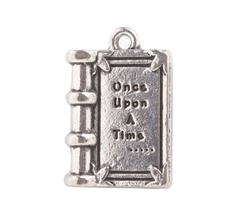 

FREE SHIPPING 40PCS Antiqued Silver Color Once Upon A Times Book Charms #92273