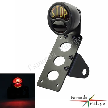 

Motorcycle Retro STOP Rear Tail Brake Lamp 3/4" Axles Side Mount Number Plate Bracket License Plate Holder for Harley Cafe Racer