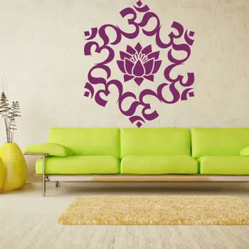 

Wall Decal Hands Buddhism India Mandala Indian Positive Flower Om Yoga Lord