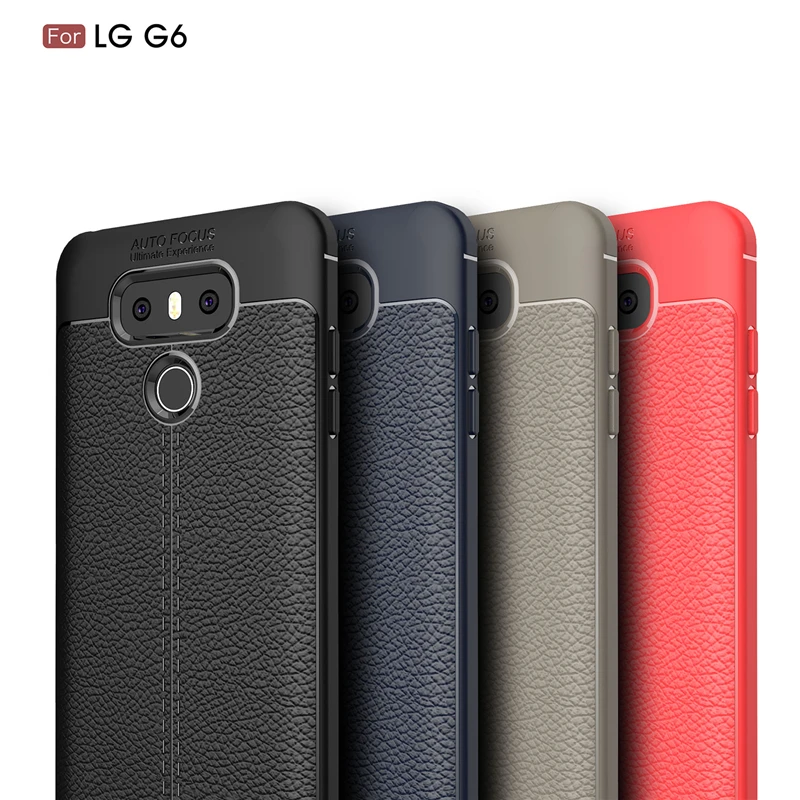 

For LG G6 Case Silicone Luxury Litchi Texture PU Leather Heat Dissipation Design Phone Cases For LG G6 Soft TPU Back Cover Case