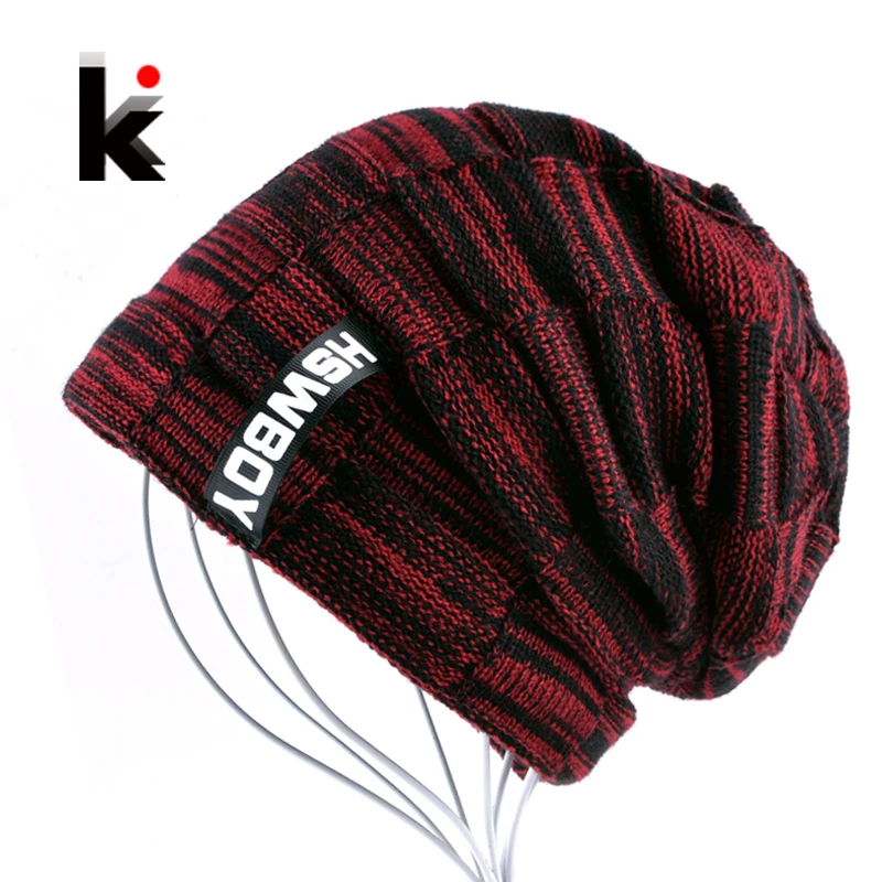 

2018 Autumn And Winter Bonnets Hat For Men Women Knitted Plaid Beanies Skullies Keep Warm Add Velvet Caps Men Bonnet Touca Muts