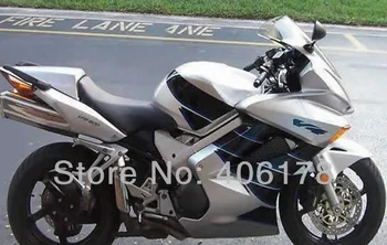 

02-12 VFR 800 Customized fairing For VFR800 2002-2012 Silver & Blue Motorcycle Fairing Kit (Injection molding)