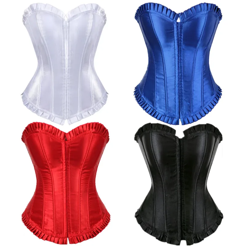 Buy Women's Sexy Satin Lace up Boned Overbust Corset