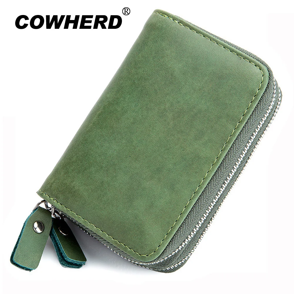 COWHERD cowskin бизнес-держатель для карт для женщин и мужчин, кошелек из натуральной кожи, держатель для кредитных карт, чехол, ключи от дома, Автомобильный ключ, сумка для монет