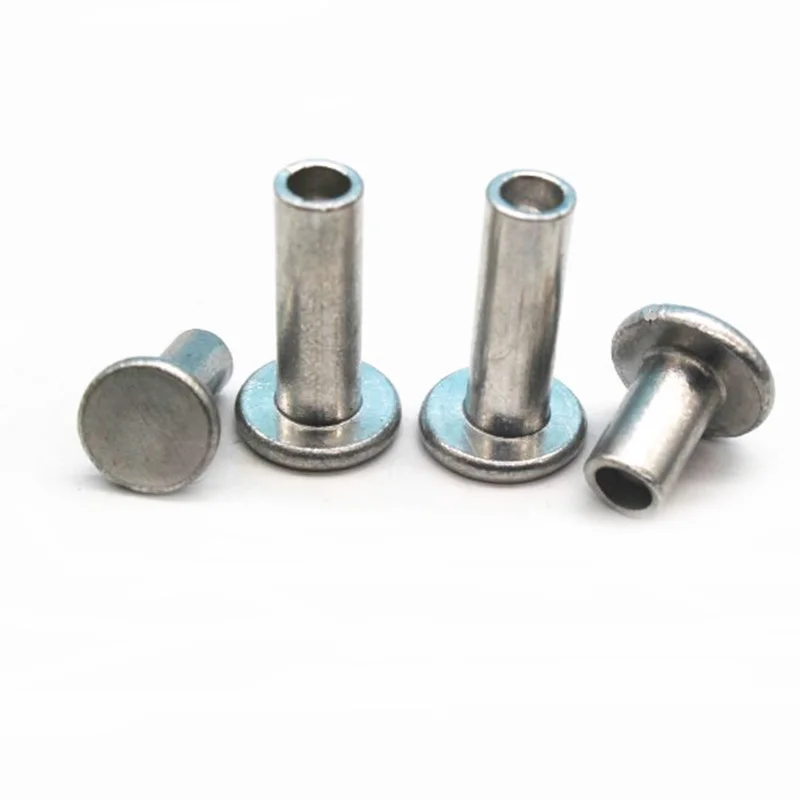 

50Pcs M4 M5 Aluminum flat head semi-tubular rivets half-hollow rivet 6mm-35mm Length
