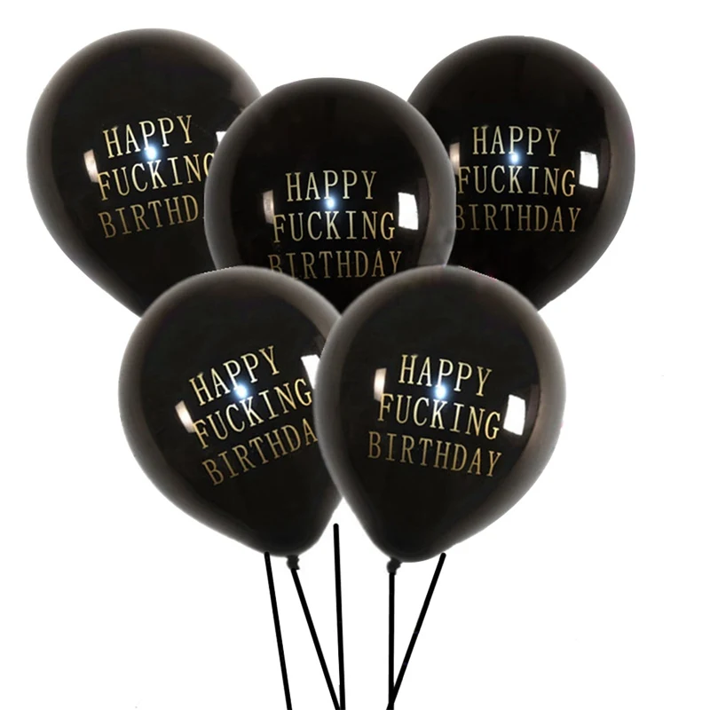 

1 Pcs Happy Birthday Balloons Letters Printed Balloon Abusive Rude Balloon Birthday Party Decorations