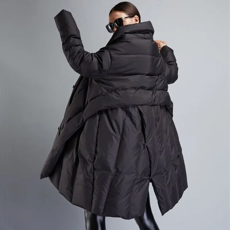 Kopen Winterjas Vrouwen 2018 Nieuwe Mode Lange Down Parka Witte Eend Donsjack Vrouwelijke Dikke Warme Jas Losse Winter Jas vrouwen