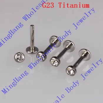 

Internally Threaded Titanium G23 Labret 16g(1.2mm) Lip Studs Body Piercing Jewelry