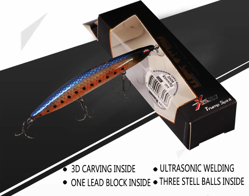 Kingdom Fishing Lure Minnow Hard Bait 8g,95mm 20g,125mm 27g,140mm Floating Artificial Baits Wobblers Swimbaits Model 3506 (6)