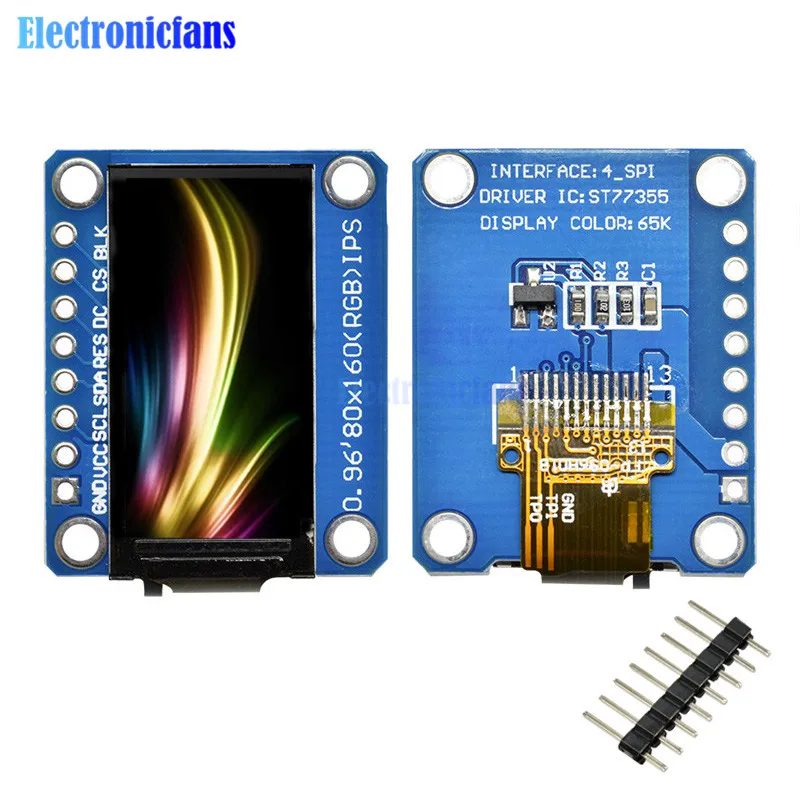 Полноцветный ЖК дисплей IPS 0 96 дюйма 80X160 SPI HD 65K модуль ST7735 Привод IC 80*160 3 В интерфейс
