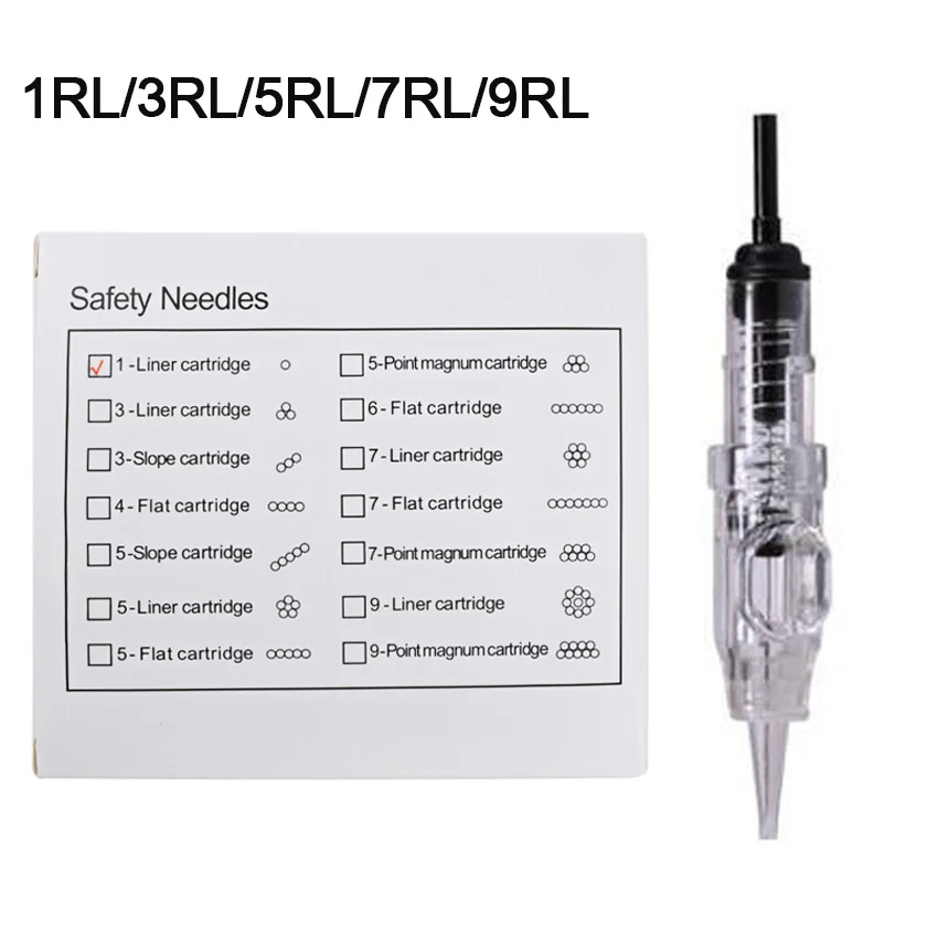 50 шт Agulha Easy Click Универсальный Dermografo 1, 3, 5 RL Перманентный макияж картридж иглы 600D-G для бровей татуировки машины тату переводные картридж иголки