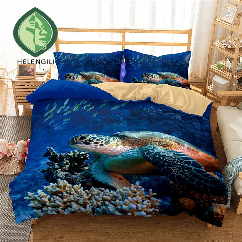 Sea turtle 3D Bedding Set Print Duvet cover set Twin queen