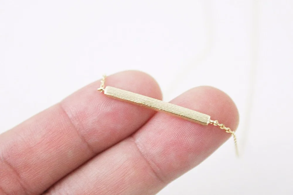 Jinleansu Tiny Solid Bar Necklace Pendant Necklaces For Women Girl Jewelry Collette | Украшения и аксессуары