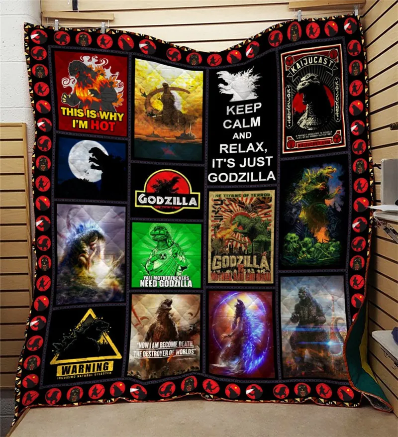 

Summer 3D Godzilla Monste Quilt Blanket For Kids Adults Bedding Throw Soft Warm Thin Blanket With Cotton Quilt King Size