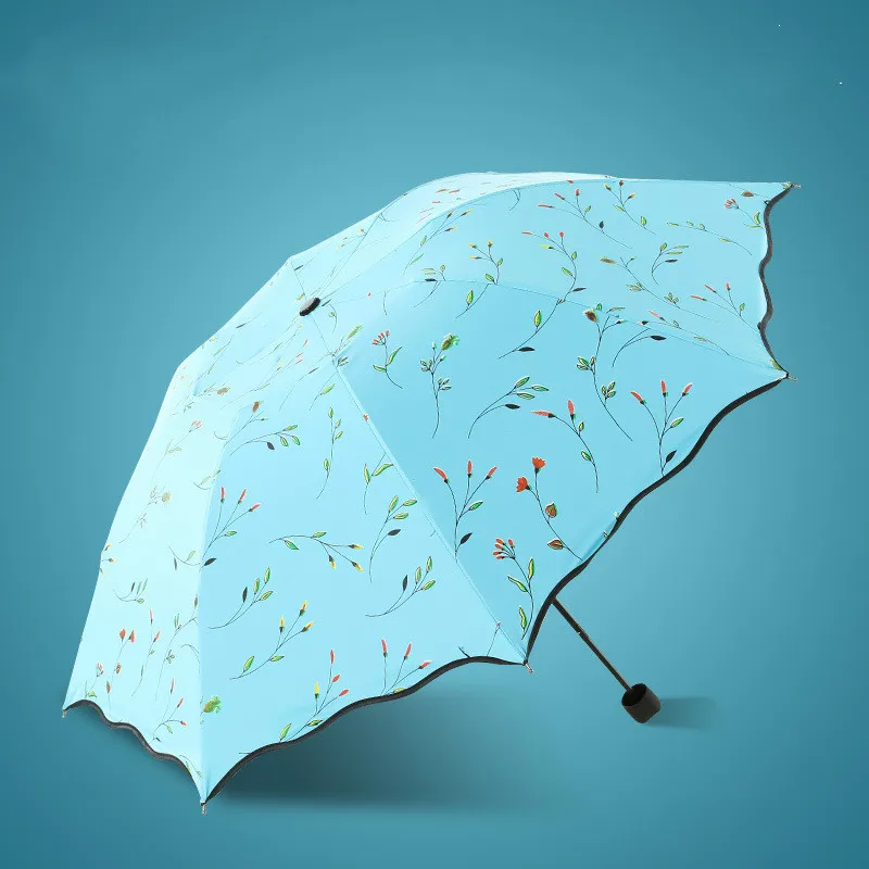

New Sun Umbrella Folding Umbrella Sun Protection UV Men and Women Simple and stylish Flower 4 colors