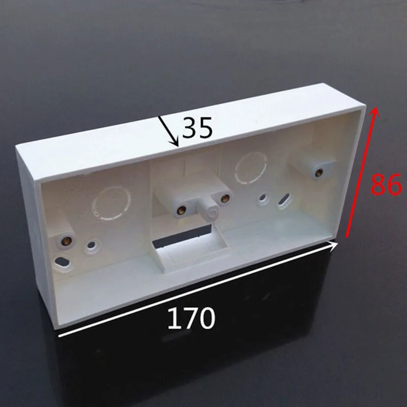 2 шт. два 86 двойной распределительная коробка белый ПВХ поверхностного монтажа Монтажная коробка для настенной электрической розетки переключатель Установка