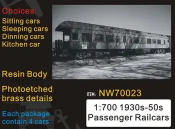 

1/700 WWII 1930s-1950s 50 Seats Passenger Railcars (resin+metal),(Metal Military Building Model,Not Assembled)