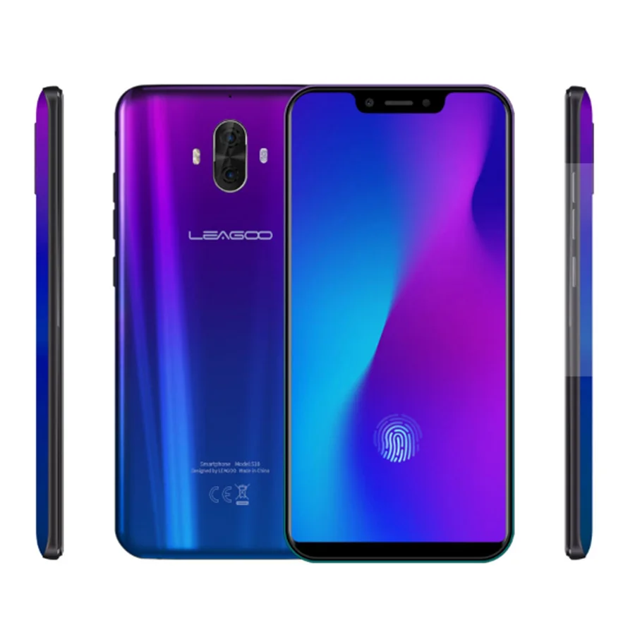 Мобильный телефон LEAGOO S10 4G экран 6 21 дюйма 19:9 на базе Android 8 1 ГБ ОЗУ 128 Гб ПЗУ 9 В/2 А 20