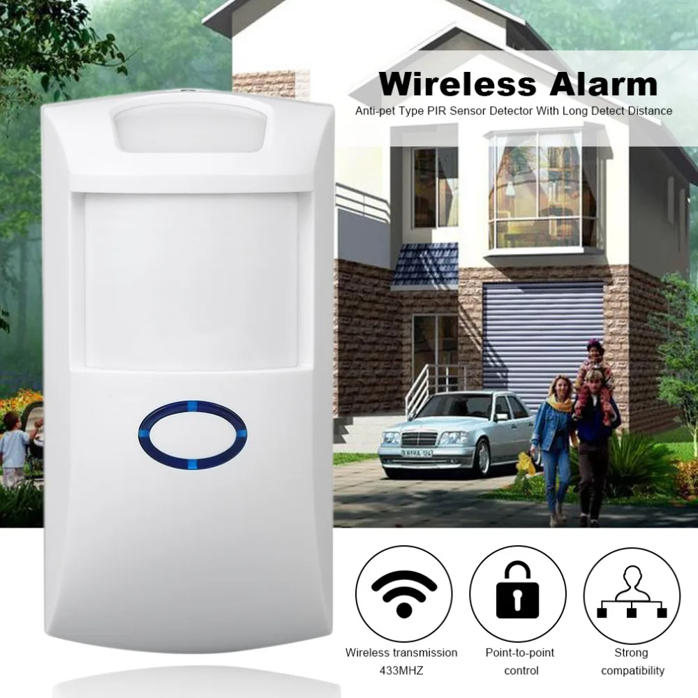 433Mhz Wireless Detector Alarm Home Security PIR MP Alert Infrared