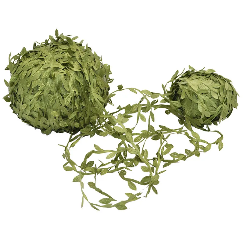 

20m Silk Leaf-Shaped Handmade Artificial green Leaves For Wedding Decoration DIY Wreath Gift Scrapbooking Crafts Fake Flower