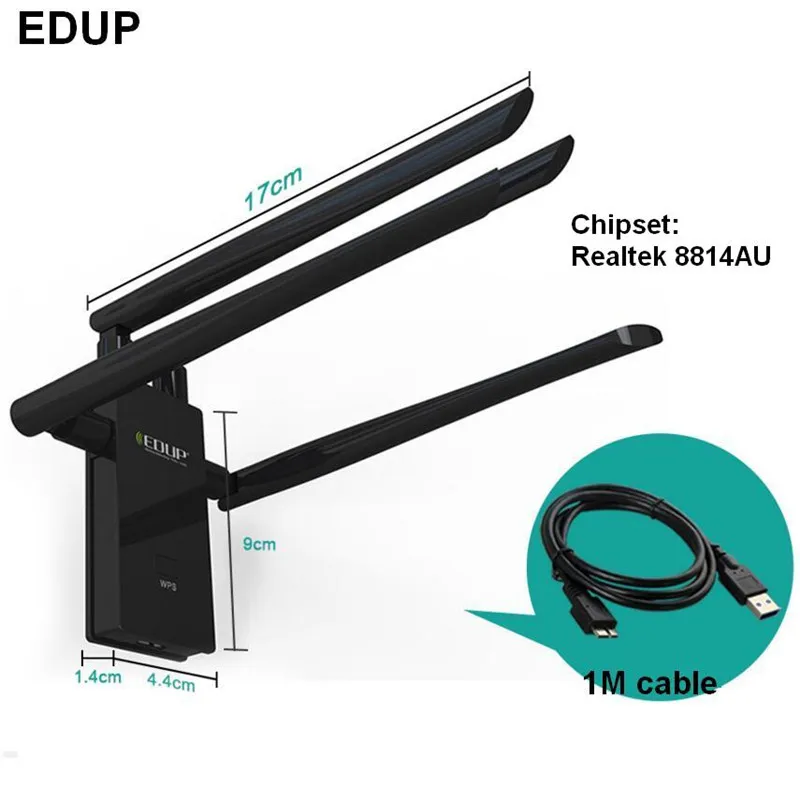 

High power EDUP 1900 Mbps 802.11AC wireless usb 3.0 wifi adapter 2.4G&5.8G dual band network card with 4 antennas strong signal