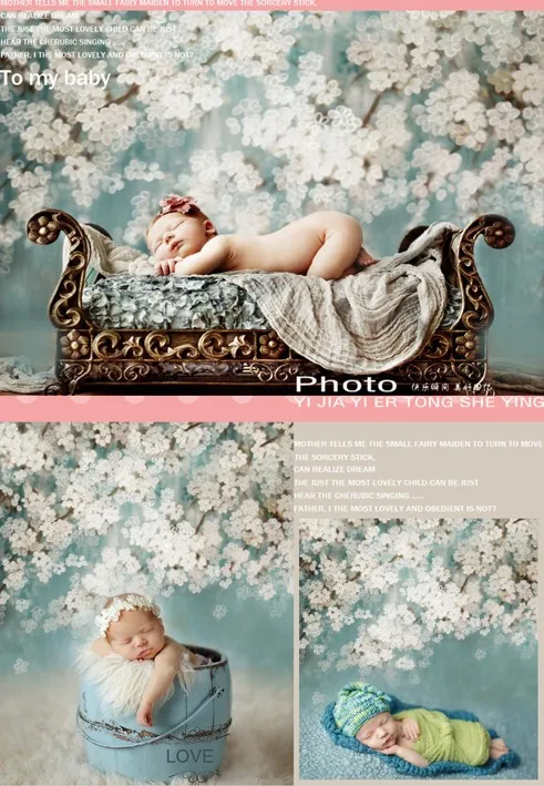

Custom vinyl cloth newborn white floral flower photo studio backgrounds for baby kids fotografia portrait photography backdrops