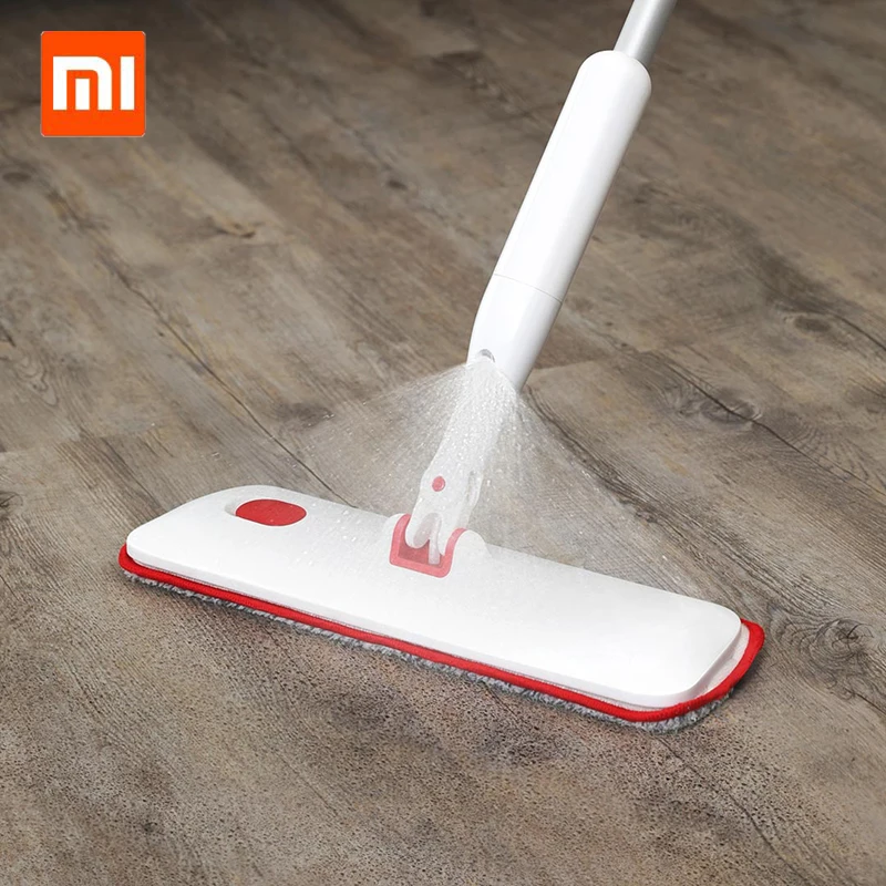 Xiaomi Yijie Flat Spray Mop White Household Wooden Floor Lazy Mop Wet Spray Slim Panel Durable Mop Smart Rotation For Home