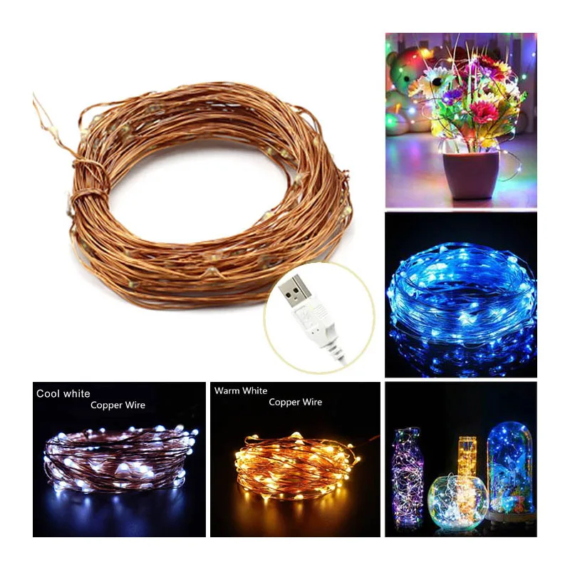

Free Shipping 10M USB Copper Wire String Light For Christmas Holiday Wedding Party Decoration LED Fairy Lights Lamps IP65 DC5V