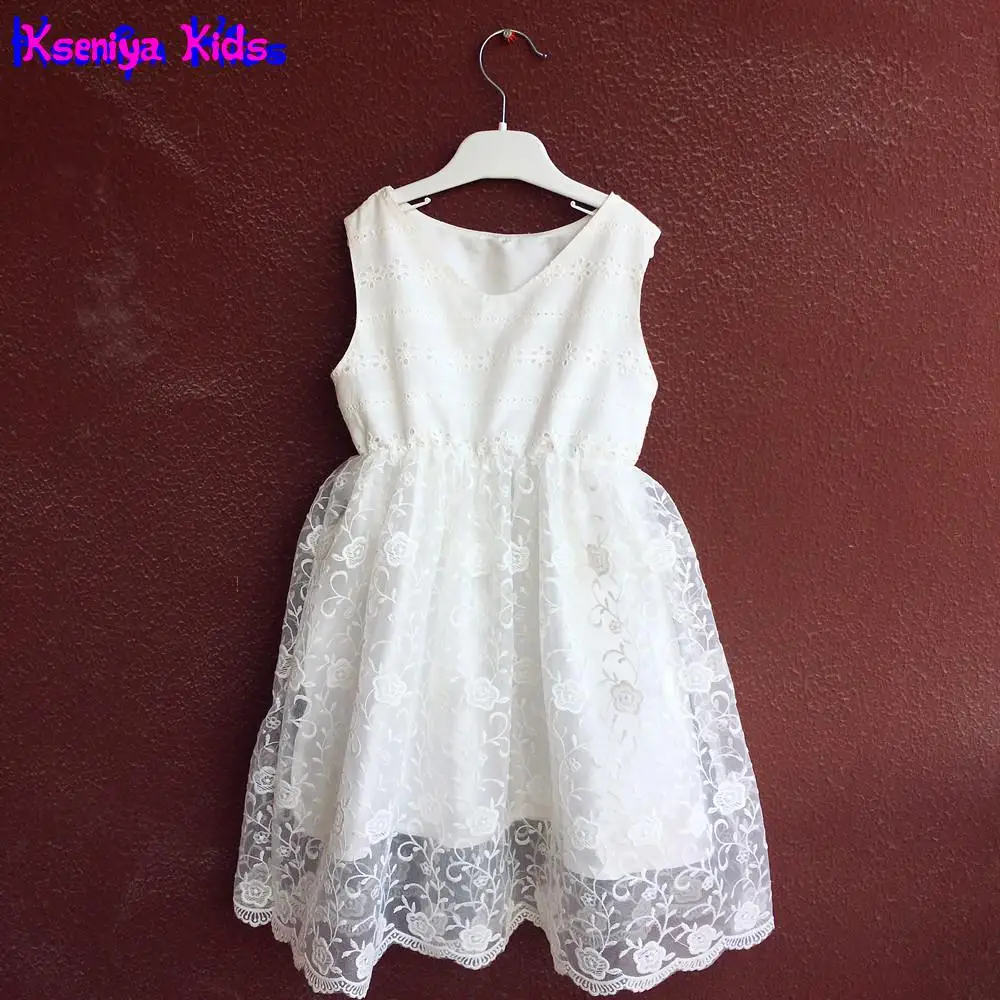 

Kseniya Kids Summer White Flower Girl Princess Dresses For Party And Wedding Communion Gown White Graduation Dresses For Kids