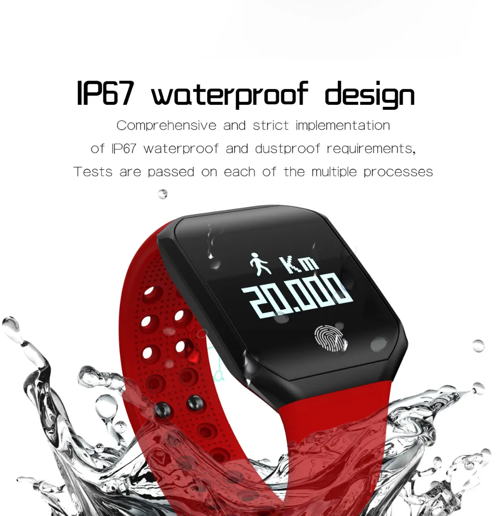 Two-piece ABAY Z66 Smart Bracelet Watch Young People IP67 Waterproof Pedometer Heart Rate Blood Pressure Support Multi Exercise