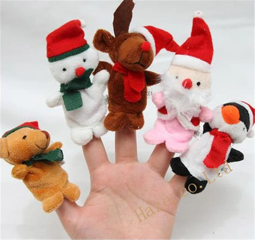 

Christmas Doll Finger Puppets Baby Educational Hand Cartoon Animal Toy 5pcs/set