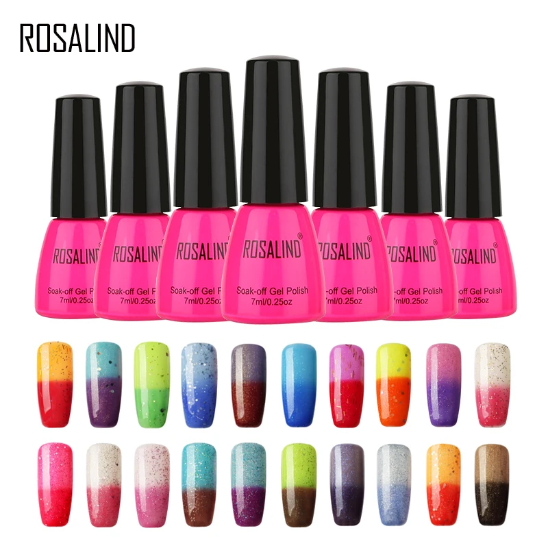 

ROSALIND Rose Bottle 7ML Temperature Changing chameleon T31-60 Gel Nail Polish Nail Art UV LED Nail Gel Polish Semi Permanent