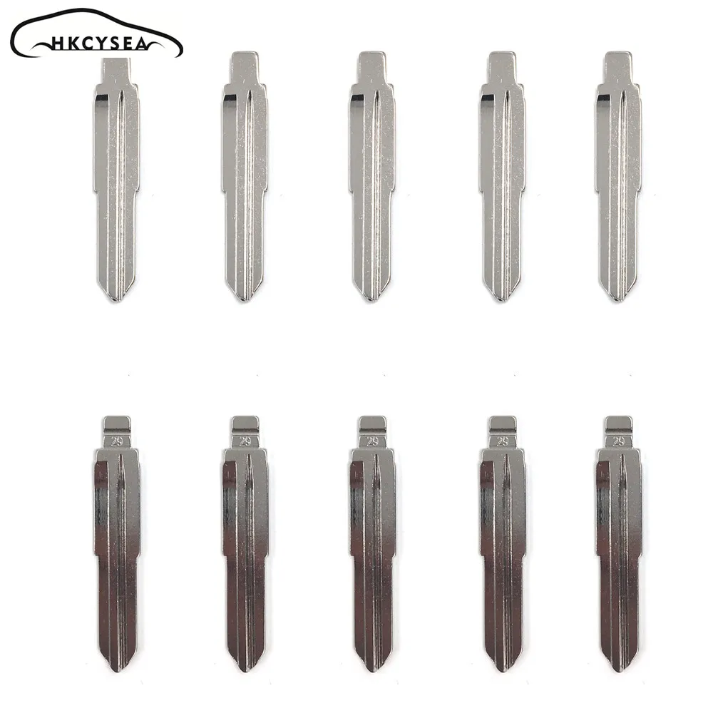 

HKCYSEA 10 pcs/lot Metal Blank Uncut Flip KD Remote Key Blade Type #29 for Hyundai Sonata Santa Fe JAC Key Blade NO. 29