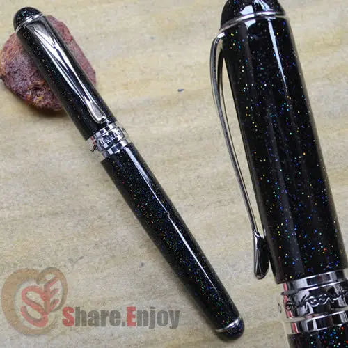 JINHAO X750 BLACK AND SILVER ROLLER BALL PEN COLOURFUL SHIMMERING SANDS FREE SHIPPING | Канцтовары для офиса и дома
