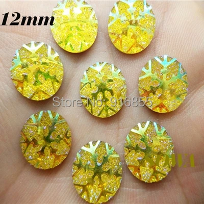 

Free shippin NEW DIY 1000pcs12mm Yellow AB color Resin Round stones flatback Resin beads Scrapbooking for phone/wedding