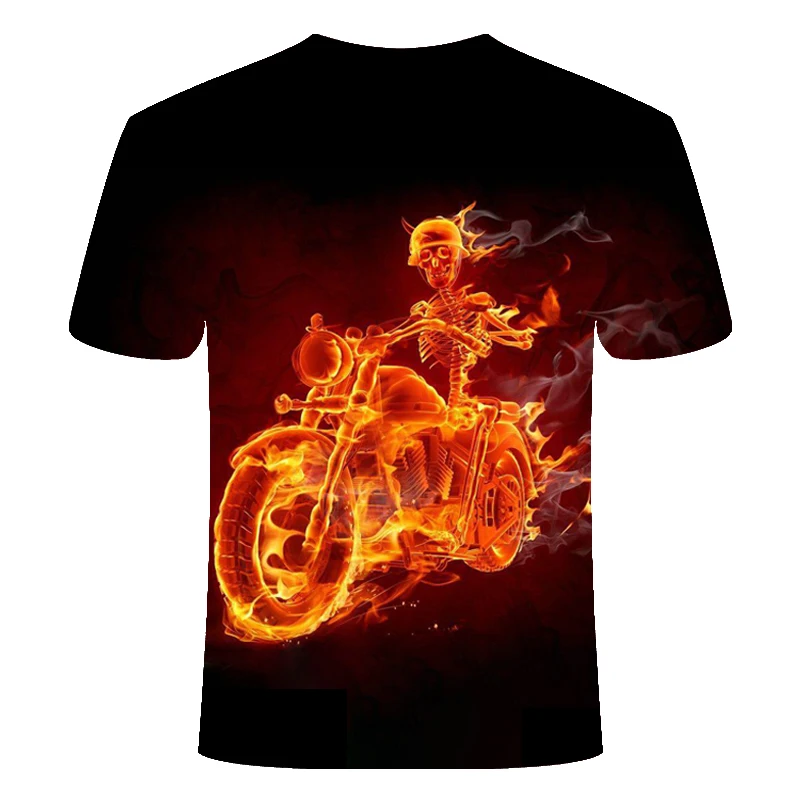Новая футболка с изображением пламени, Мужская футболка с музыкальной тематикой, футболки с 3d гитарой, Повседневная металлическая футболка, одежда с принтом готического аниме, футболки с коротким рукавом 6XL