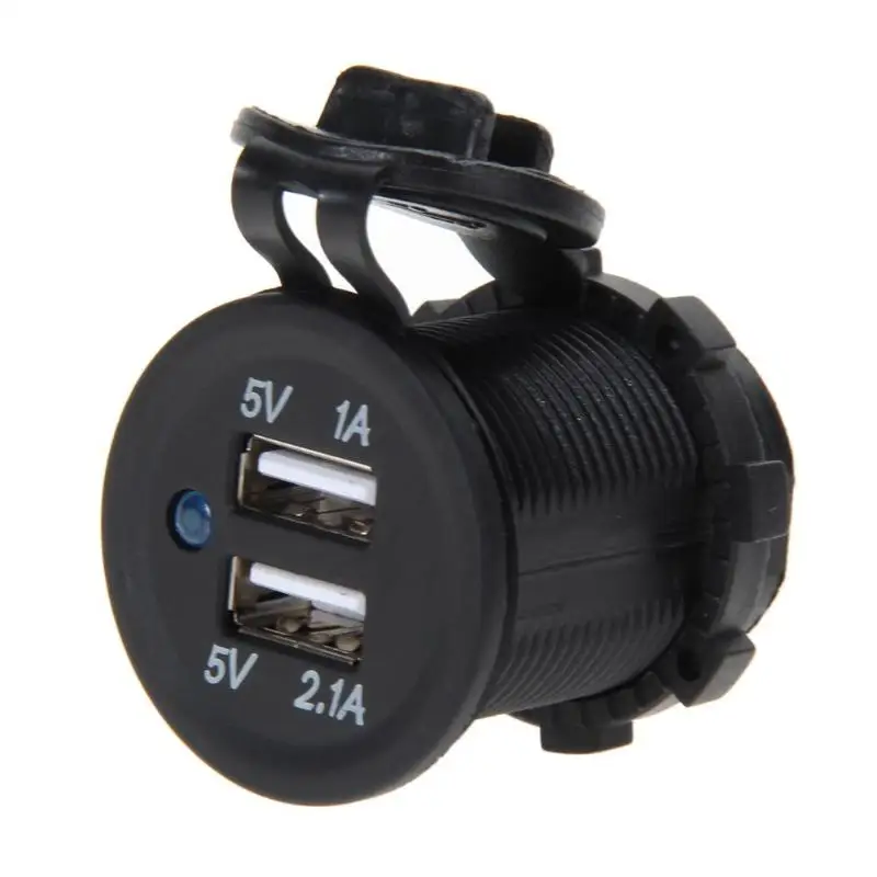 12 V 2,1+ 1A двойной USB разъем прикуривателя Разветвитель зарядное устройство адаптер питания+ шнур питания