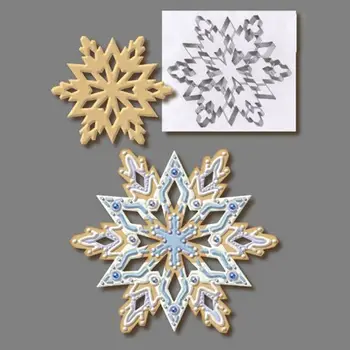 

Stainless Steel 3D Christmas Snowflake Cake Biscuit Cookie Cutter Mold DIY Baking Pastry Tool sandwiches brownies