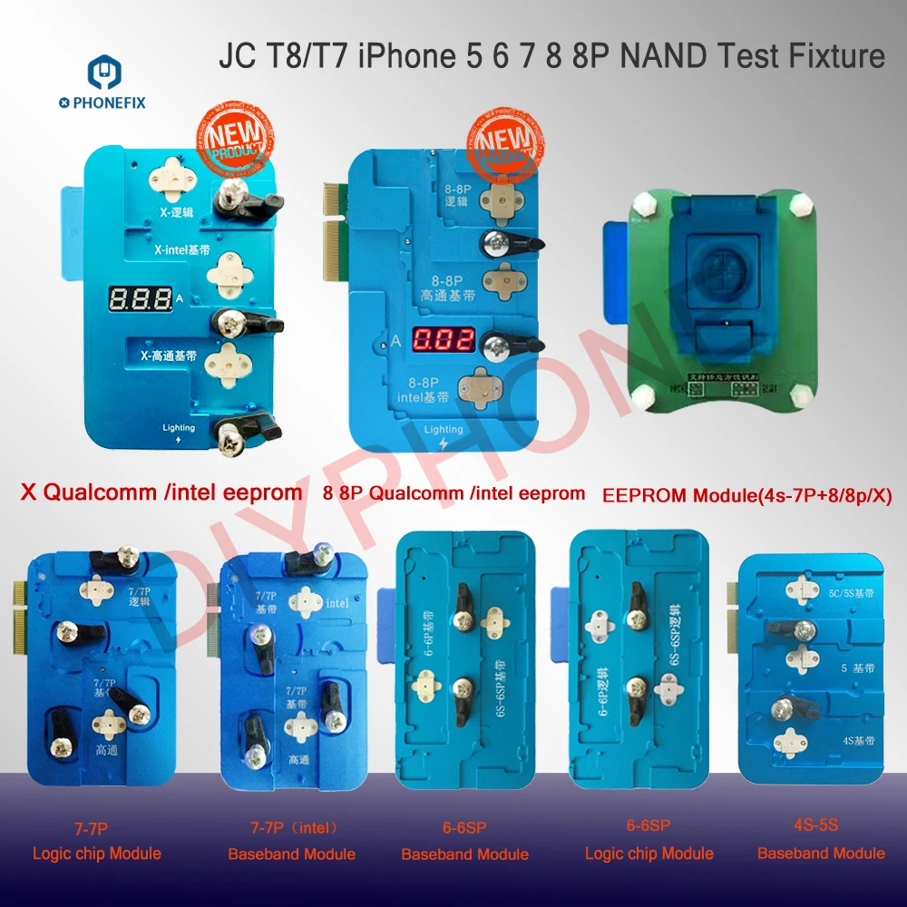 PHONEFIX JC Pro1000s Baseband Logic EEPROM IC программист батарея для наушников кабель для передачи данных инструмент для тестирования для iPhone 5 6 6S 7 7P 8