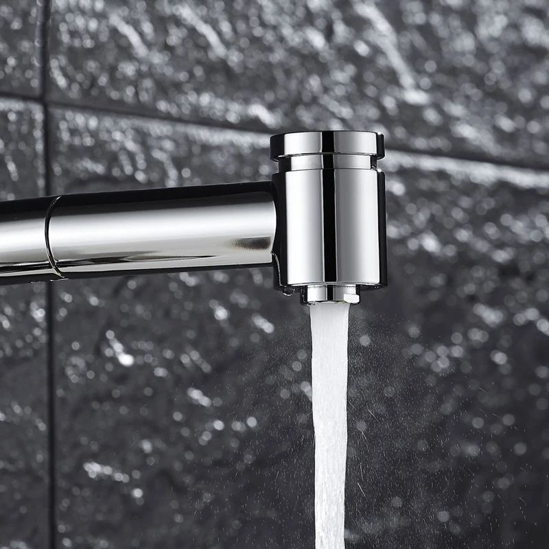 Chrome Kitchen Faucets hot and cold Single Handle Pull Out faucet for Kitchen 360 Degree Swivel mixer Water 3 ways water Tap