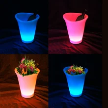 Сверкающие с подсветкой ведро для льда освещающий горшок для растений осветительный цветочный горшок с 24 клавишами дистанционного управления 6 шт./партия